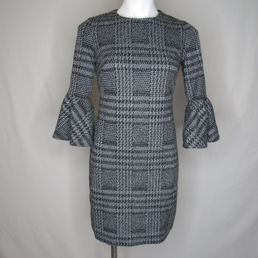 Calvin Klein Gray Black Chick Bell Sleeve Dress Women's 2